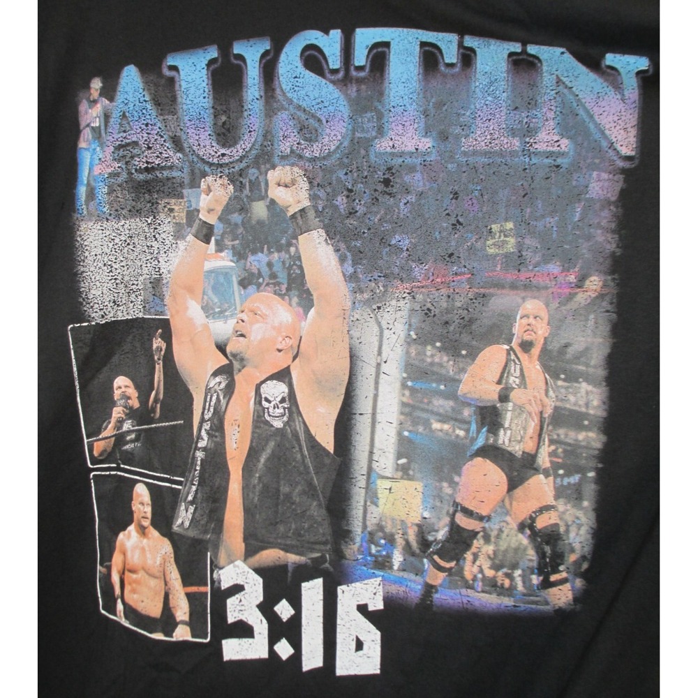 NEW WWE Stone Cold Steve Austin 3:16 Distressed Black Graphic Tee 3XL NWOT